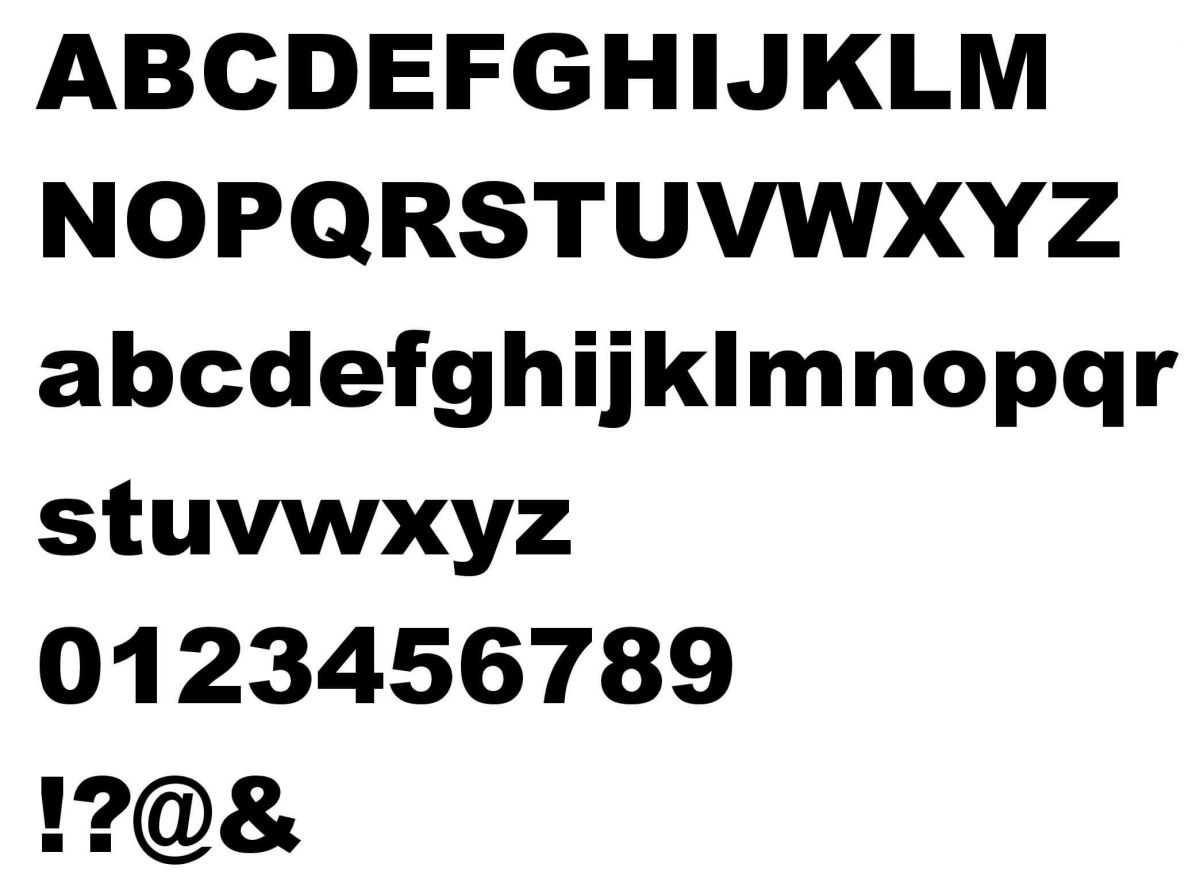 Sinal de carta ARIAL PRETO