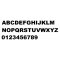 Letra oca em PVC branco ARIAL PRETO