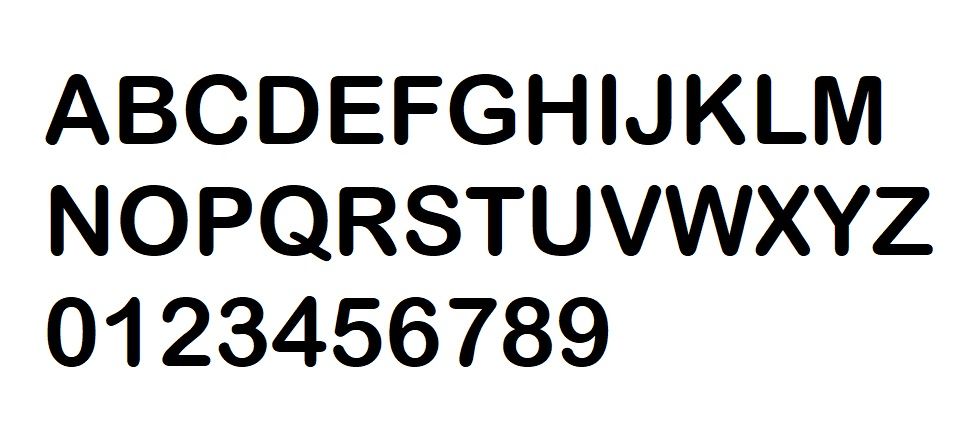 Letra oca em PVC branco ARIAL ROUNDED