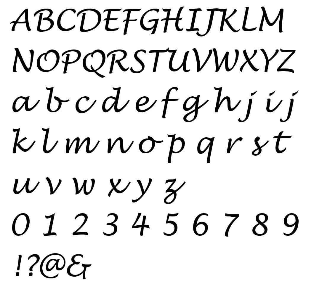 Cor da letra metálica LUCIDA HANDWRITING