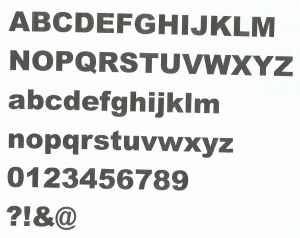 Letra plástica PVC ARIAL PRETO