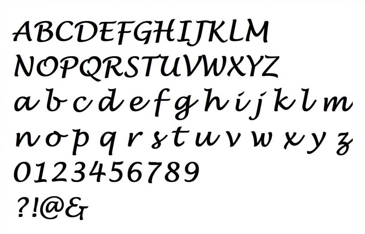 Letra plástica PVC preto LUCIDA HANDWRITING