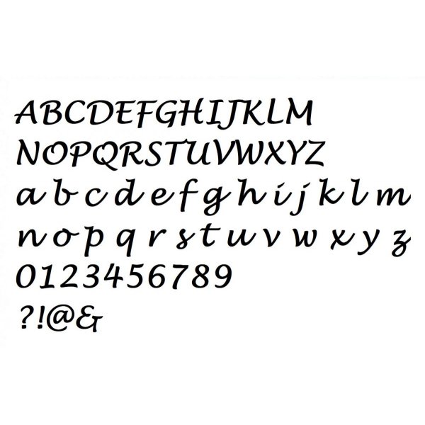 Letra plástica PVC preto LUCIDA HANDWRITING