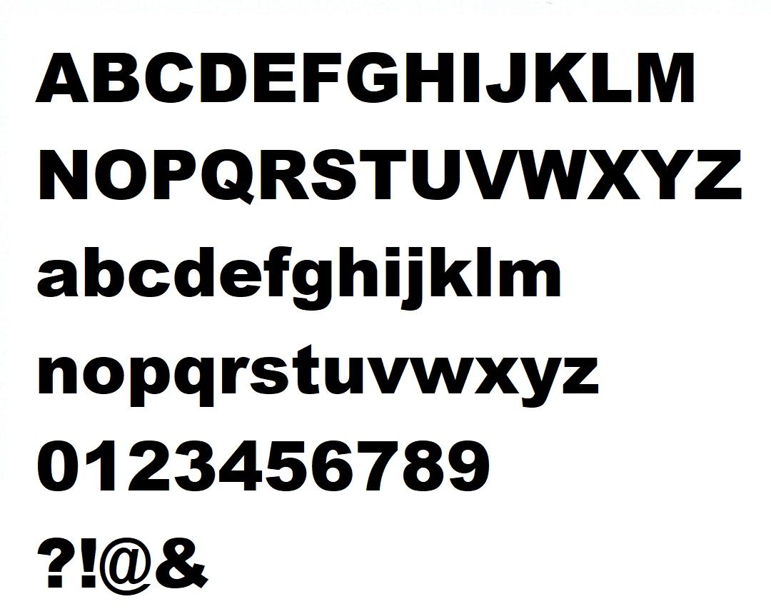 Letra plástica PVC preto ARIAL PRETO