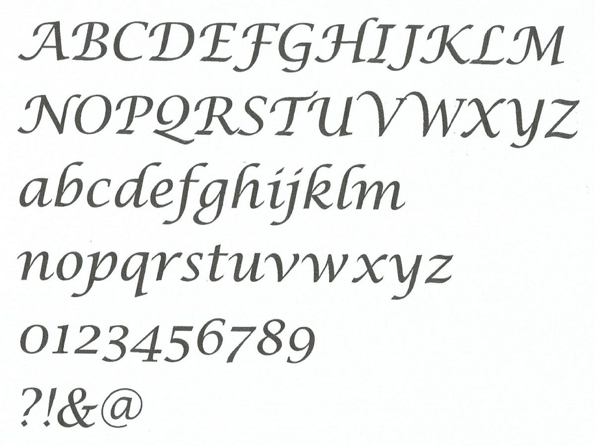 Carta de poliestireno LUCIDA CALLIGRAPHY