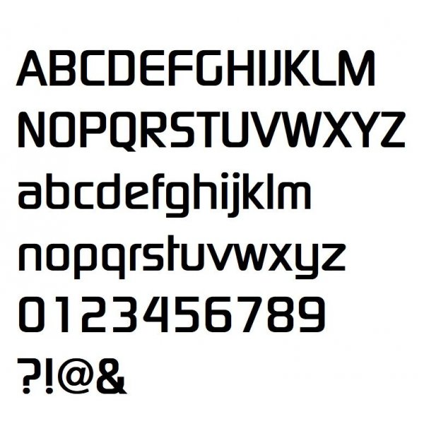 Carta em relevo 3D em zinco DIGITAL SANS
