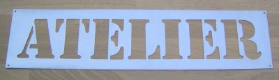 Stencil, letra metálica de zinco ATELIER