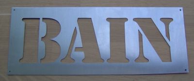 Deco stencil, letra metálica de zinco BANHO DE ZINCO