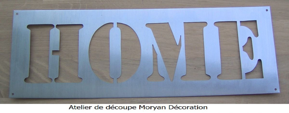 Estêncil decorativo, letra metálica HOME