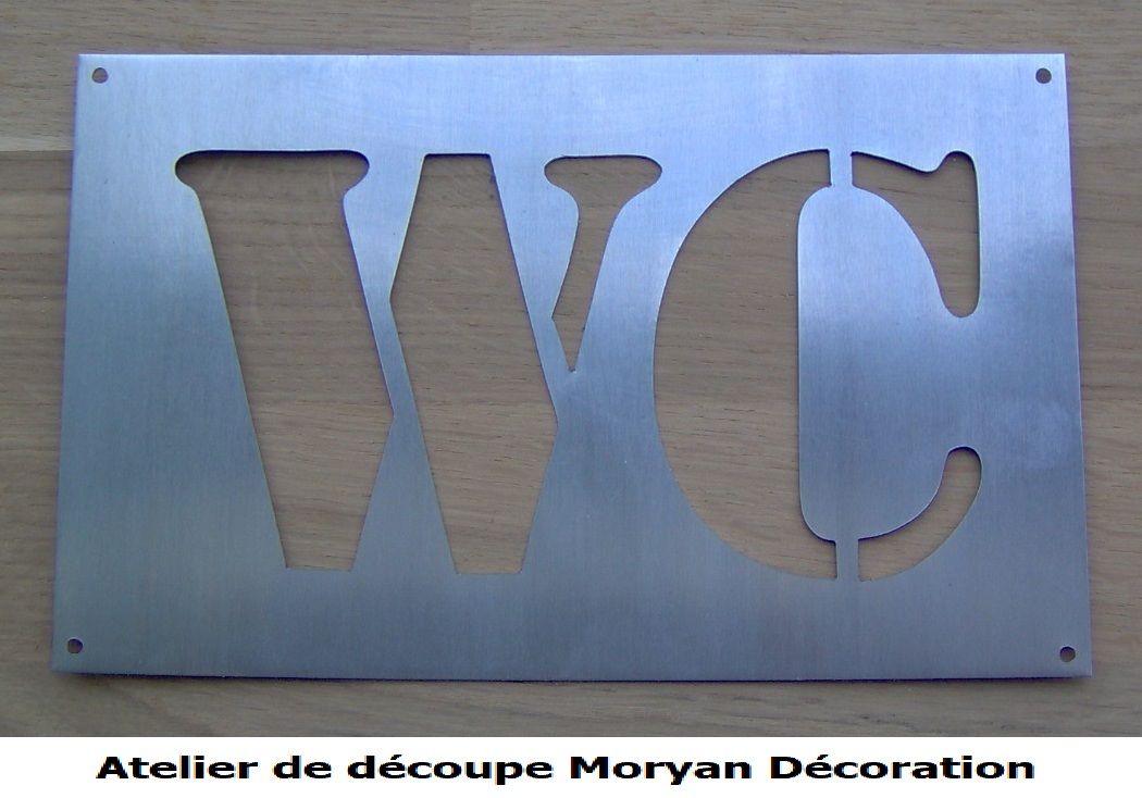 Stencil, letra de metal zinco WC