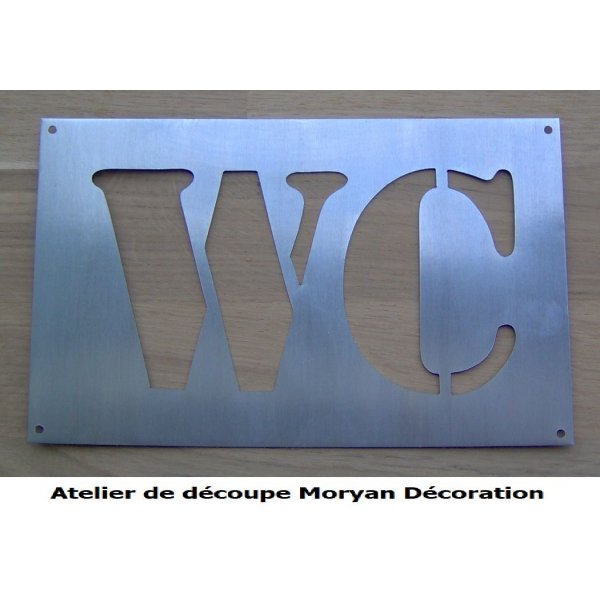 Stencil, letra de metal zinco WC