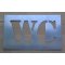 Stencil, letra de metal zinco WC