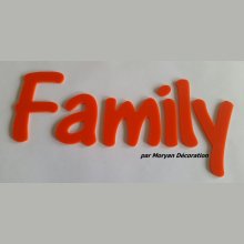 Plexiglas letra Família , altura 20 cm