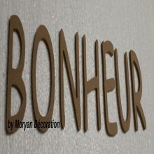 Carta decorativa em madeira HAPPY