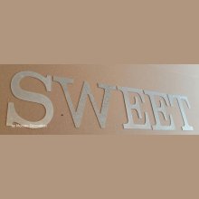 Letra decorativa de zinco SWEET 20 cm